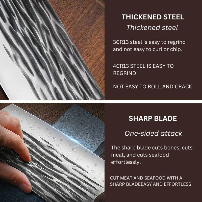 JUWIL Premium Fleischbeil aus Kohlenstoffstahl – Handgeschmiedete serbische Hacka für Küche, Grill & Outdoor