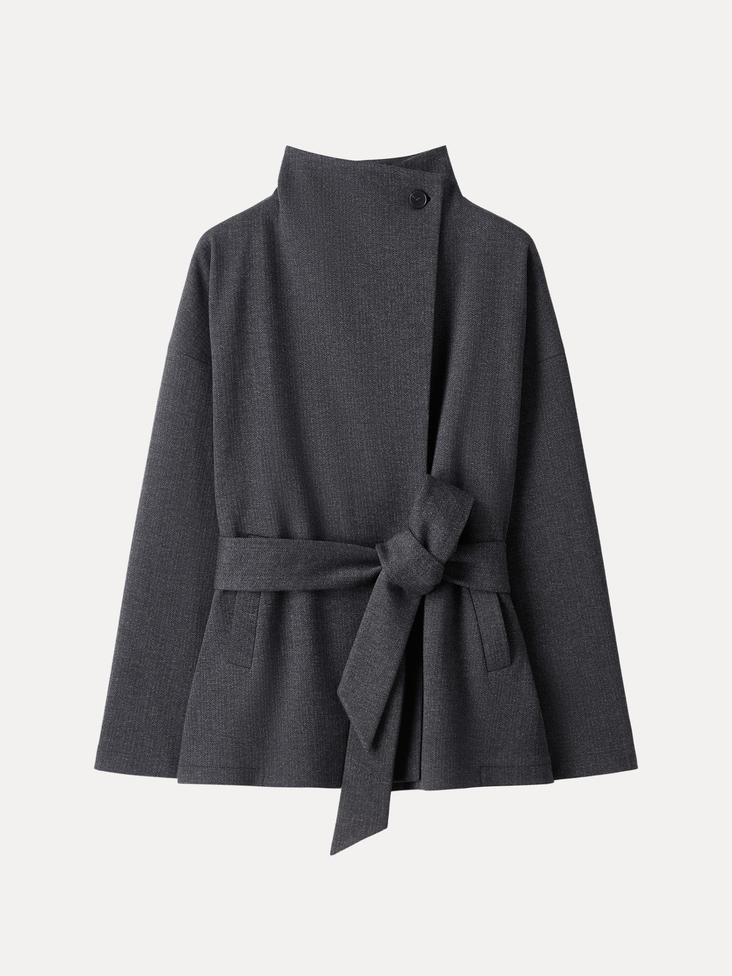 Veste rétro VORLADI avec ceinture et poches en motif chevron