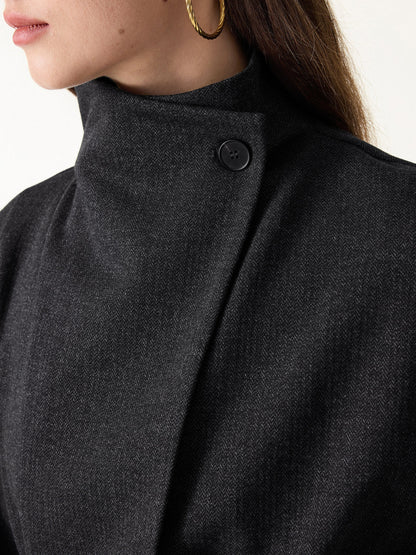 Veste rétro VORLADI avec ceinture et poches en motif chevron