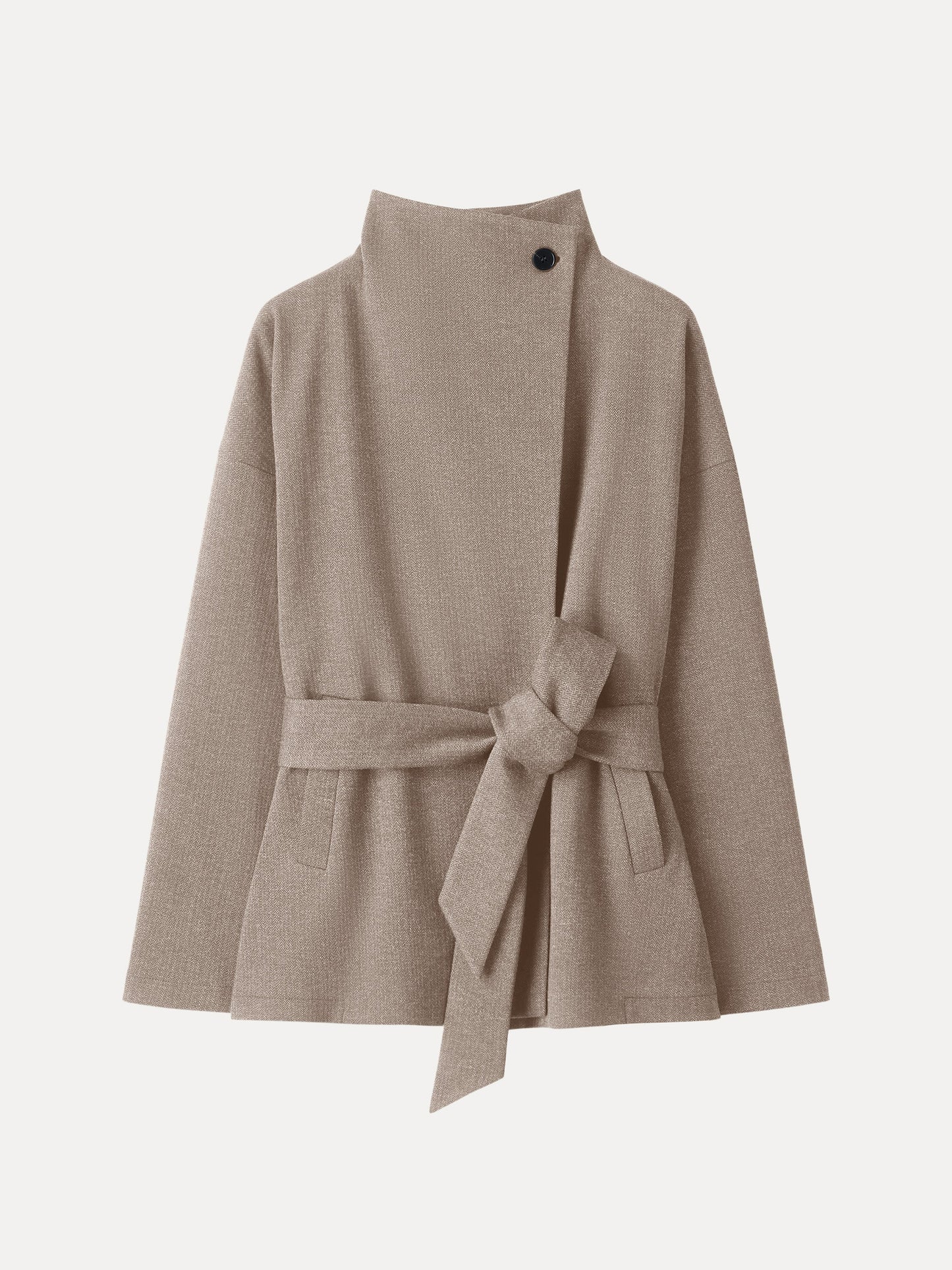 Veste rétro VORLADI avec ceinture et poches en motif chevron