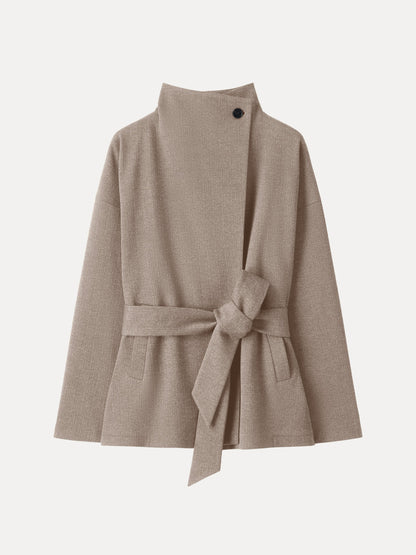 Veste rétro VORLADI avec ceinture et poches en motif chevron